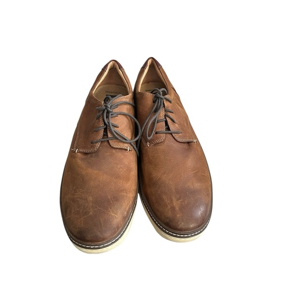 Johnston & Murphy Sheepskin Leather Oxford Dress Shoes Brown Sz 16 - Picture 2 of 7